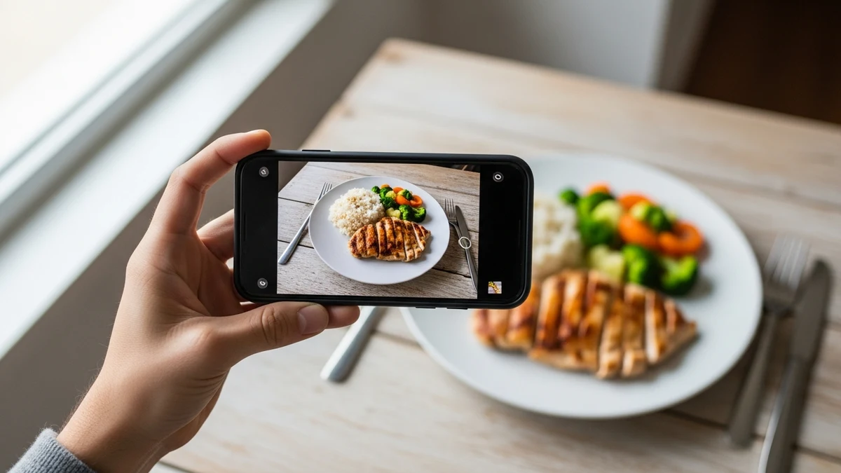 AI calorie counter recognising a meal from a phone photo