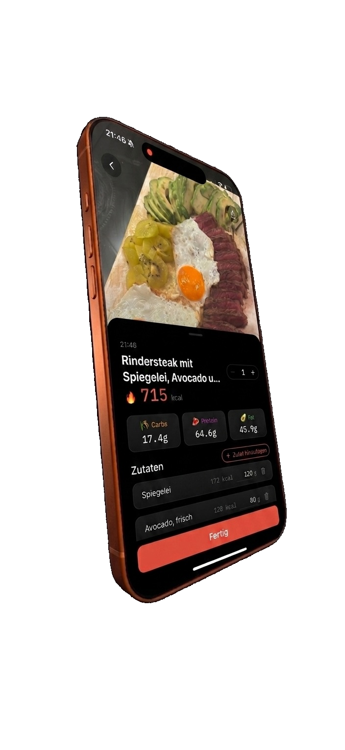 Recognising a meal from a photo in GymLog AI