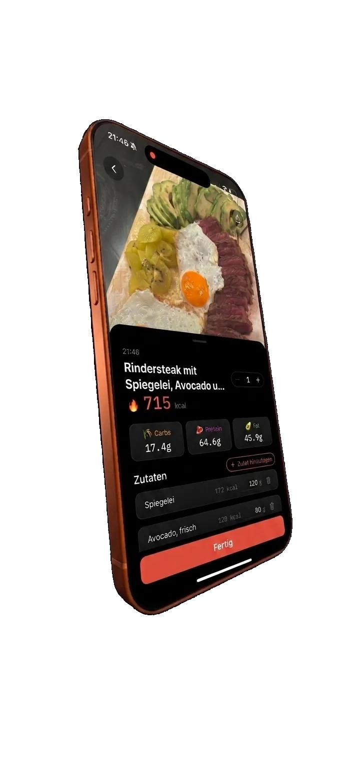 Recognising a meal from a photo in GymLog AI
