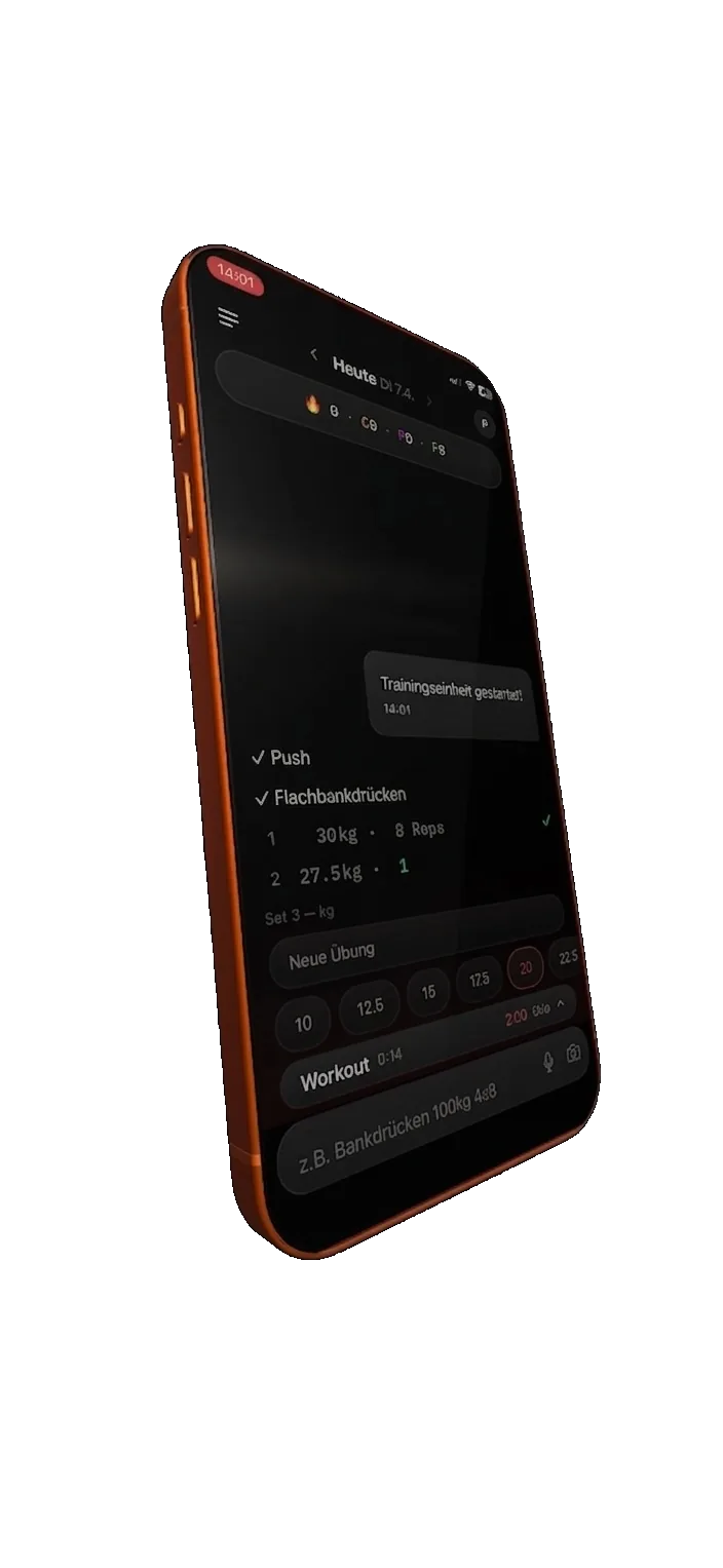 Logging a workout in the GymLog AI chat